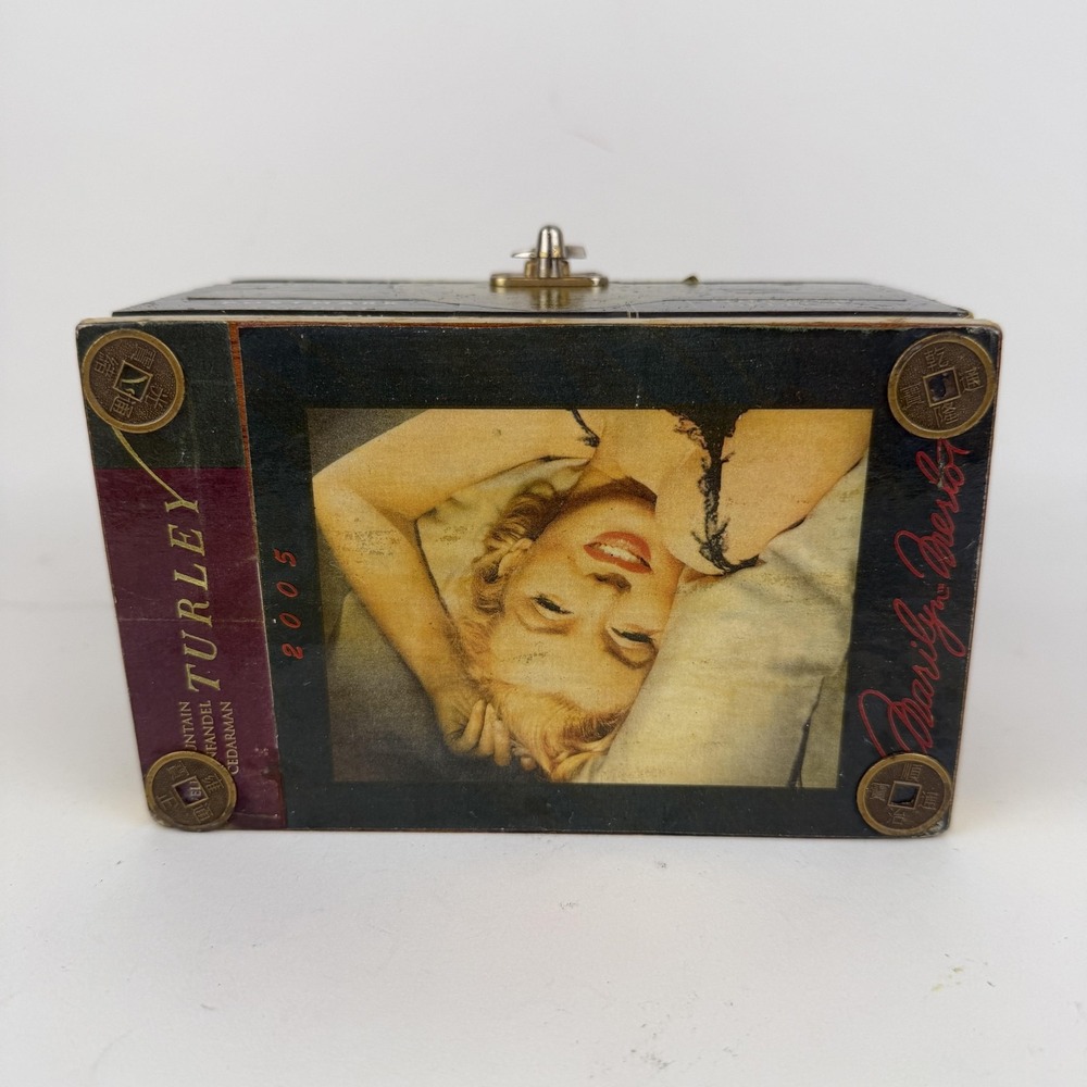 Handmade Wine Label Wooden Box Purse Black Beaded Handle Velvet Lined Small - Picture 5 of 9